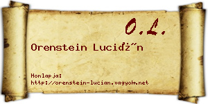 Orenstein Lucián névjegykártya